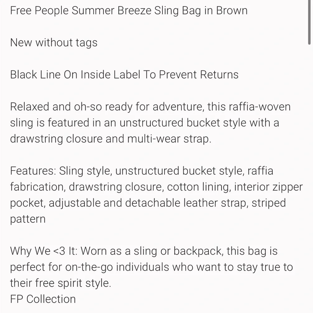 Free People Raffia Drawstring Backpack - Brown, Tan, Purple